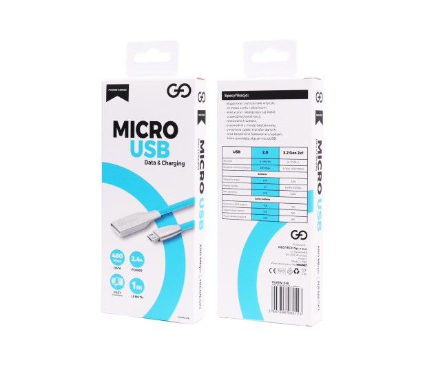 VIGGO DESIGN USB-microUSB 1m Niebieski - 1457515 - zdjęcie 4